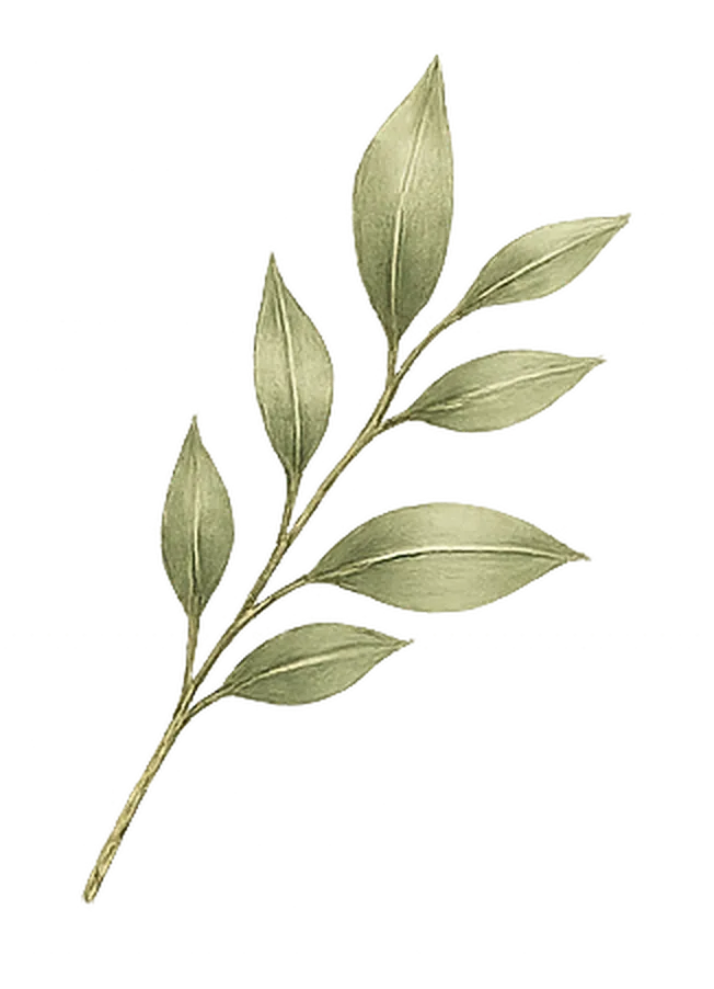 Botanical leaf sprig